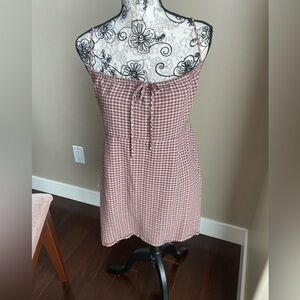 Harlow Red and White Checkered Mini Dress